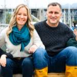 Sonia and Shaun Strobel, the founders of Skipper Otto, with their two sons Oliver and Lyndon.