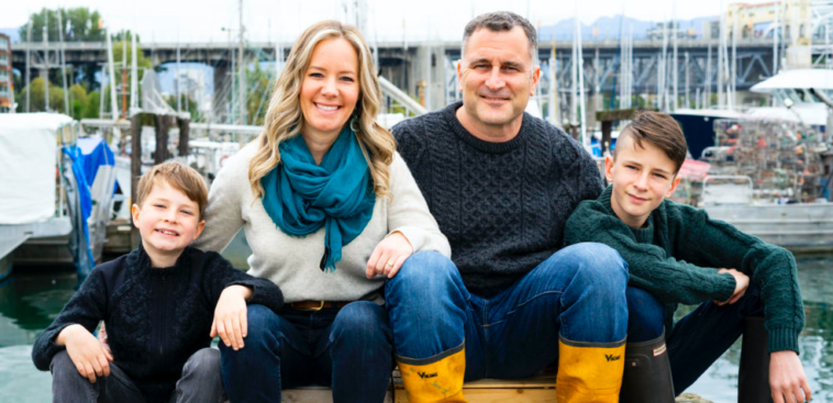 Sonia and Shaun Strobel, the founders of Skipper Otto, with their two sons Oliver and Lyndon.