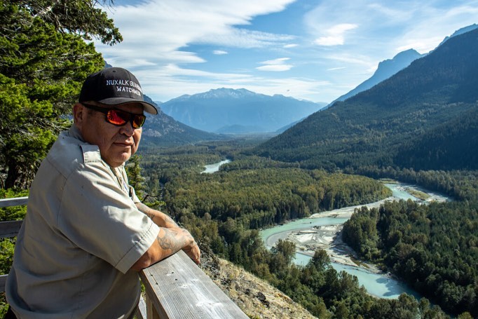 Roger Harris has been a Nuxalk Guardian Watchman for about nine years. His role, he says, is to protect his lands and waters, to serve his community and to set a good example for the Guardians coming up behind him.