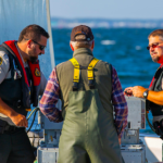 DFO officers performing compliance checks on the water to remind harvesters of the importance of following regulations and licence conditions, and to educate on marine mammal regulations. While electronic monitoring and digital systems are essential for DFO work, having a presence on the waters is just as important.