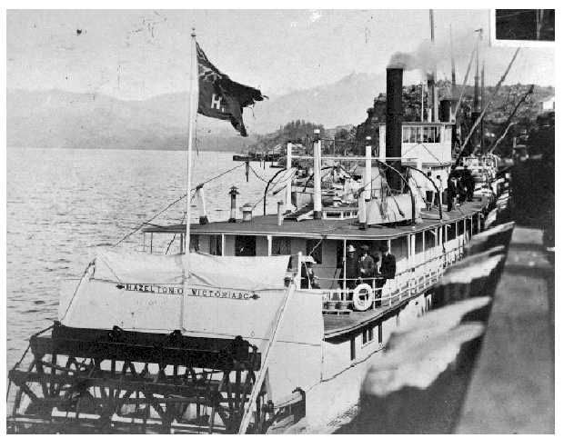 Sternwheleer steamboat "Hazelton" in PRince Rupert early 1900's